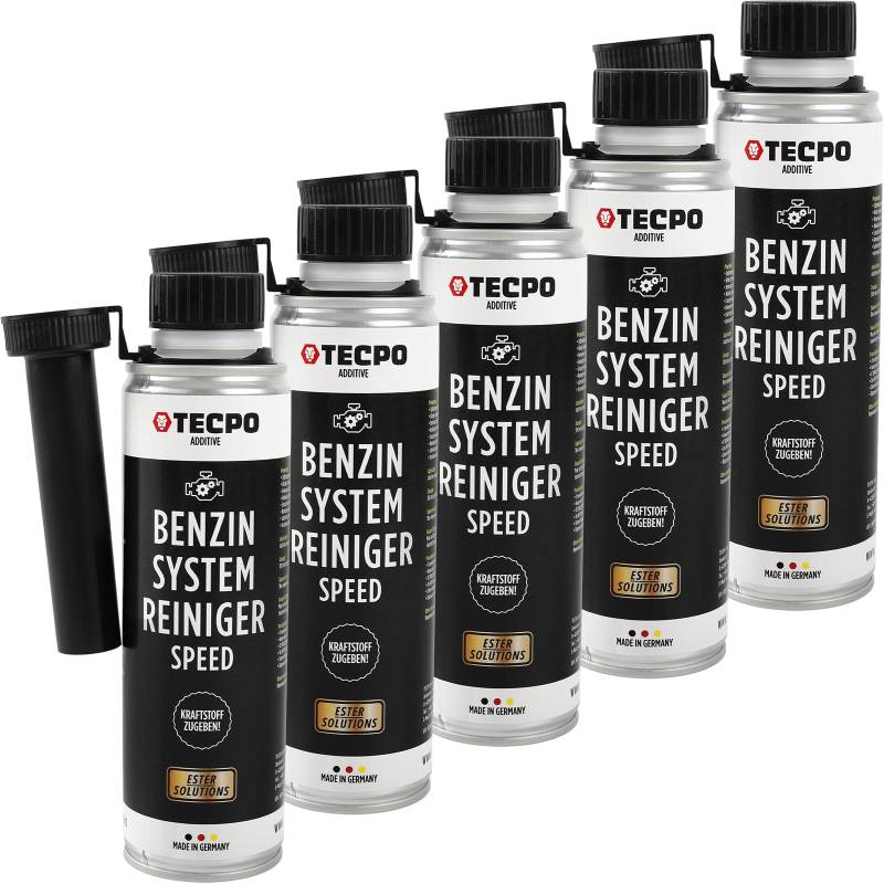 TECPO 5x Benzin-System-Reiniger, 300ml Benzinreiniger Ester Benzin Reiniger Additiv Motor Kraftstoff Motorreiniger Kraftstoffsystemreiniger von TECPO