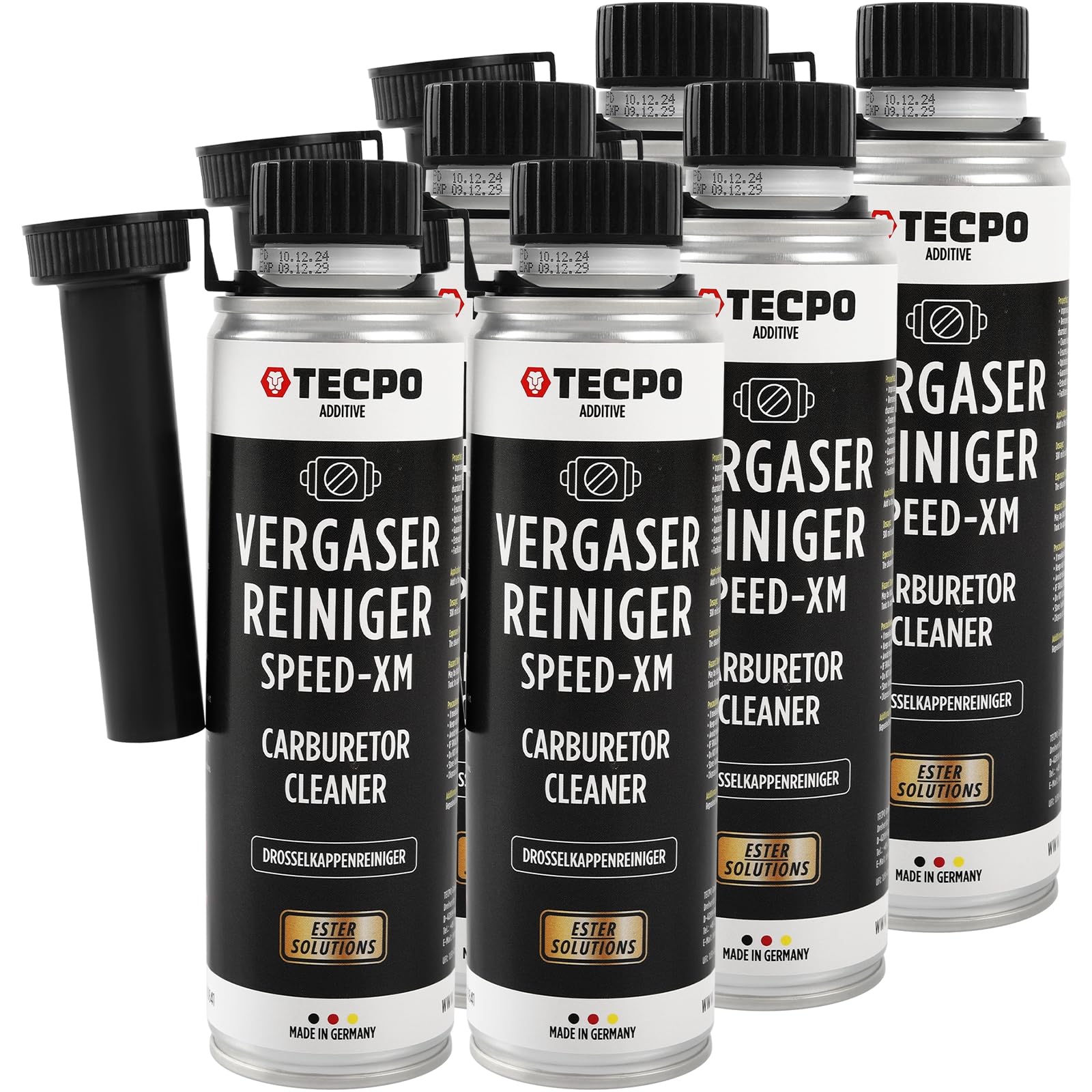 TECPO 6x Vergaserreiniger, 300ml Ester Speed-XM Additiv Drosselkappen Reiniger für PKW Benzinmotoren (6er-Pack) TECPO 6x Vergaserreiniger, 300ml Ester Speed-XM Additiv Drosselkappen Reiniger für PKW Benzinmotoren (6er-Pack) von TECPO