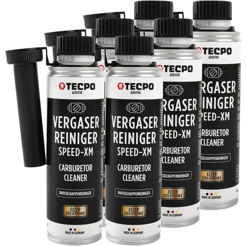 TECPO 6x Vergaserreiniger, 300ml Ester Speed-XM Additiv Drosselkappen Reiniger für PKW Benzinmotoren (6er-Pack) von TECPO