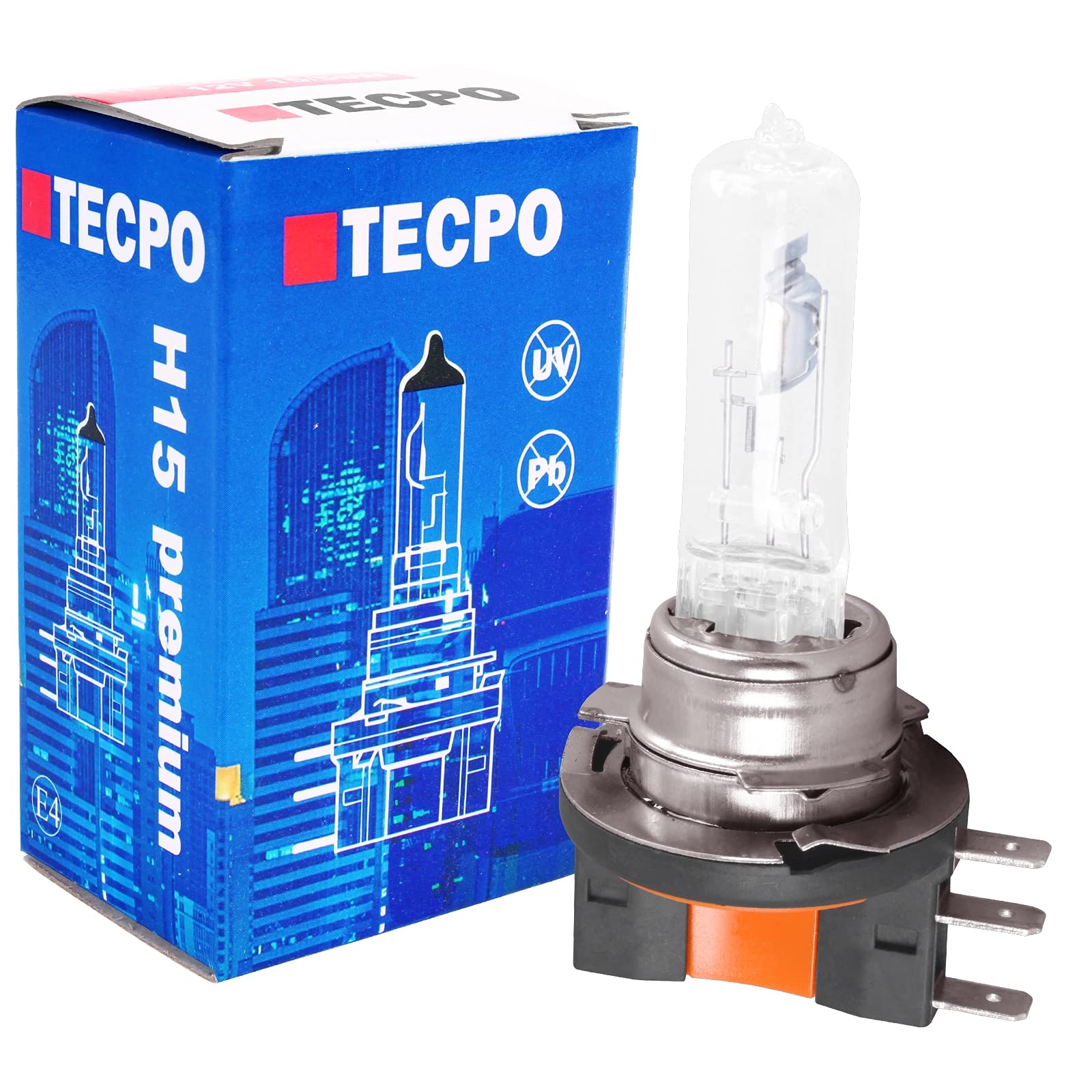 TECPO H15 Halogen Auto-Lampe 12V 55/15W Glühbirne PGJ123t-1 Glühlampe Birne von TECPO