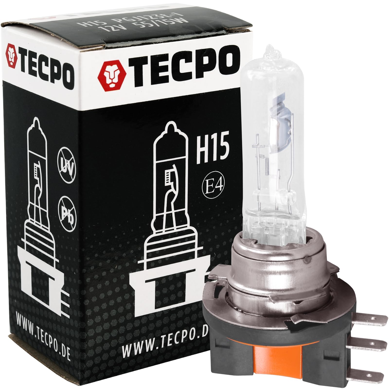 TECPO H15 Halogen Auto-Lampe 12V 55/15W Glühbirne PGJ123t-1 Glühlampe Birne von TECPO