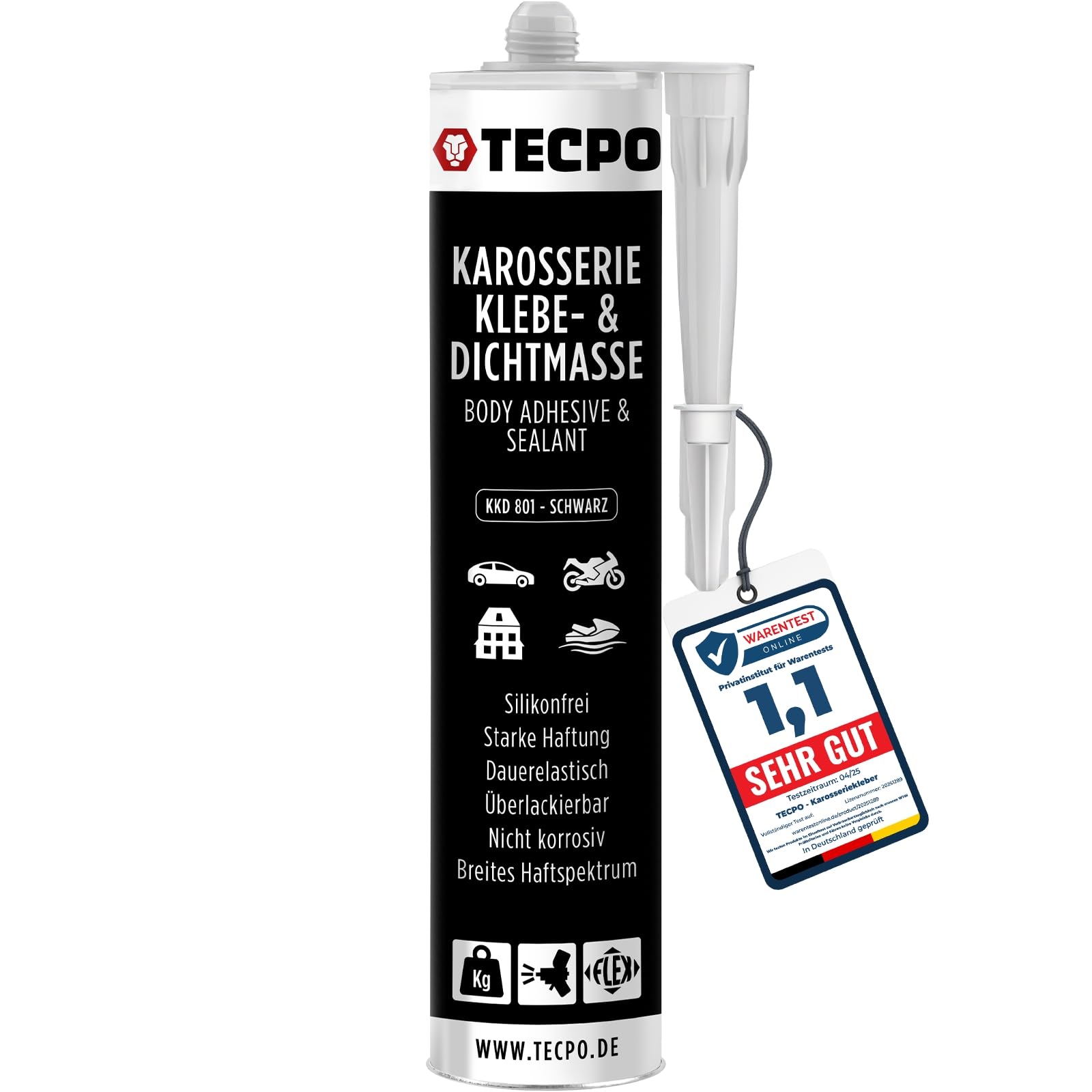 TECPO Karosseriekleber 370g Karosserie Kleber und Dichtmasse Klebstoff Dichtmittel silikonfrei dauerelastisch überlackierbar von TECPO