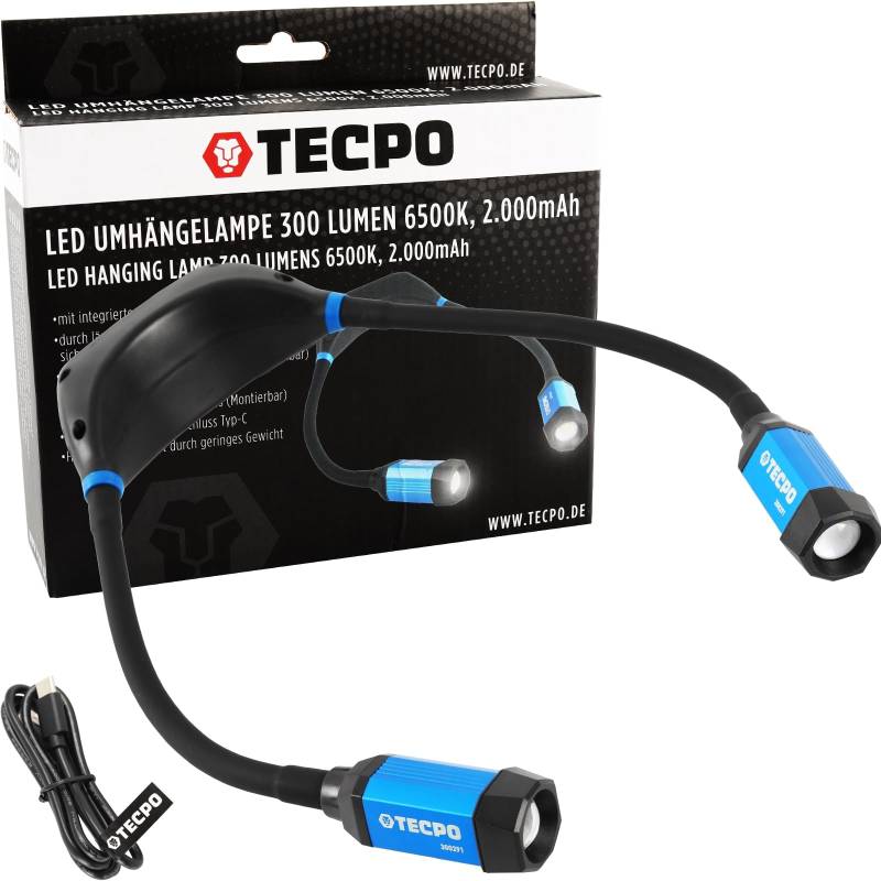 TECPO LED Umhängelampe 6500K 300 Lumen Buchlampe Leselampe Leselicht Nackenlicht von TECPO