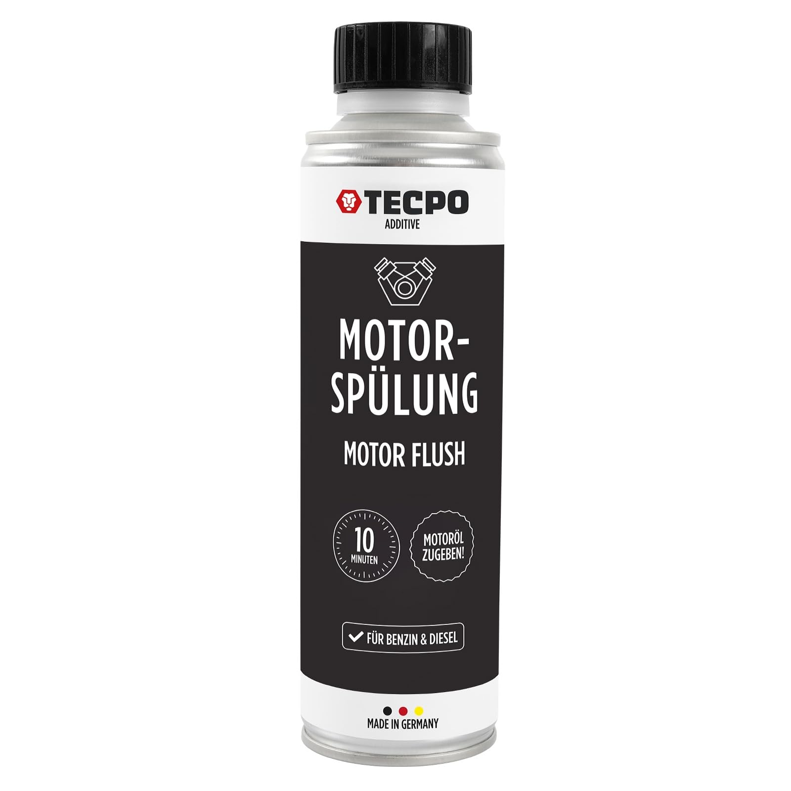 TECPO Motorspülung, 300ml für Benzin- und Dieselmotoren -Öladditiv Reiniger Motorreinigung zum Entfernen Ölschlamm von TECPO