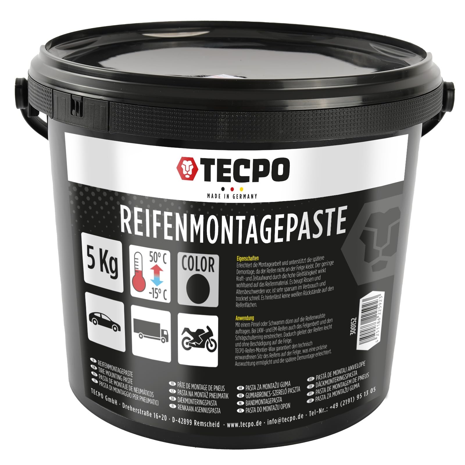 TECPO Reifemontagepaste 5 kg schwarz, Reifenmontierpaste Montagepaste Reifen, Reifenpaste, Reifenmontage Reifen Schmier- und Gleitmittel TECPO Reifemontagepaste 5 kg schwarz, Reifenmontierpaste Montagepaste Reifen, Reifenpaste, Reifenmontage Reifen Schmier- und Gleitmittel von TECPO