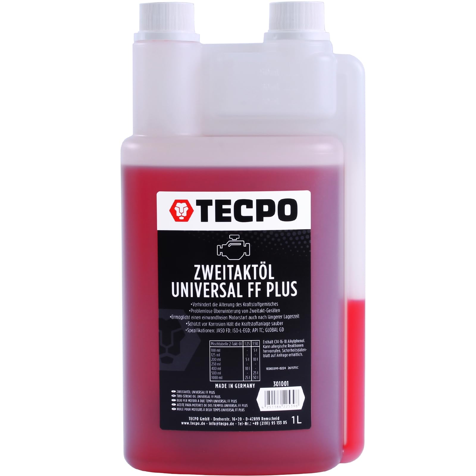 TECPO Zweitaktöl Universal 2-Takt FF Plus, 1 Liter Fuel Fresh FF Universal Plus TECPO Zweitaktöl Universal 2-Takt FF Plus, 1 Liter Fuel Fresh FF Universal Plus von TECPO