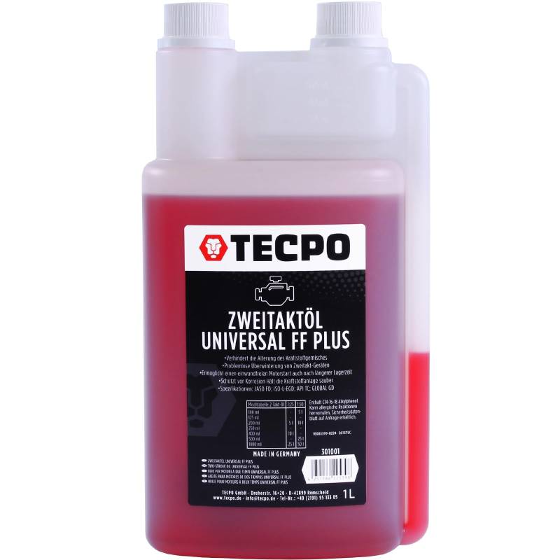 TECPO Zweitaktöl Universal 2-Takt FF Plus, 1 Liter Fuel Fresh FF Universal Plus von TECPO
