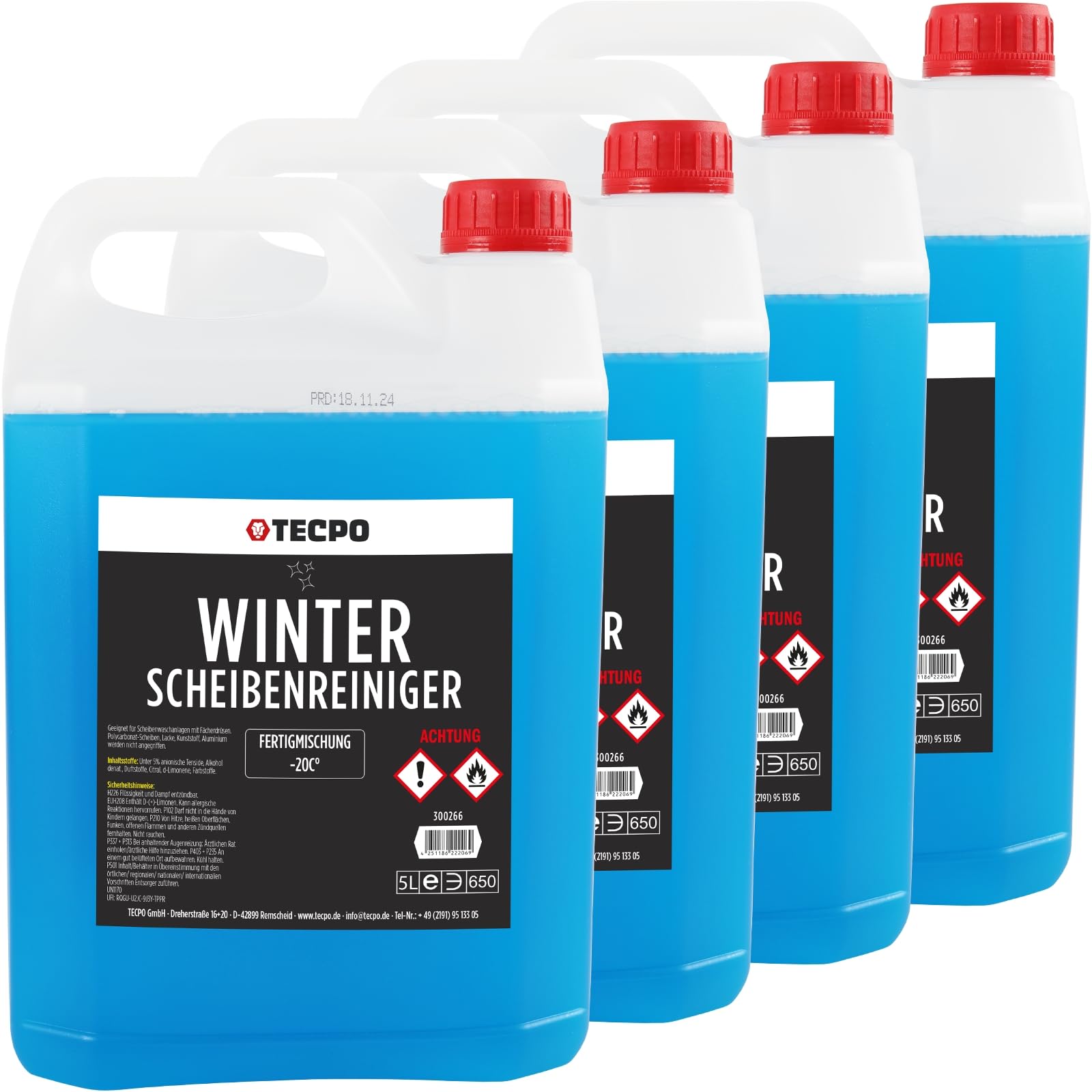 TECPO Winter Scheibenreiniger -20°C Scheibenfrostschutz Fertigmischung Winter Klarsicht Scheibenklar, 20 Liter TECPO Winter Scheibenreiniger -20°C Scheibenfrostschutz Fertigmischung Winter Klarsicht Scheibenklar, 20 Liter von TECPO