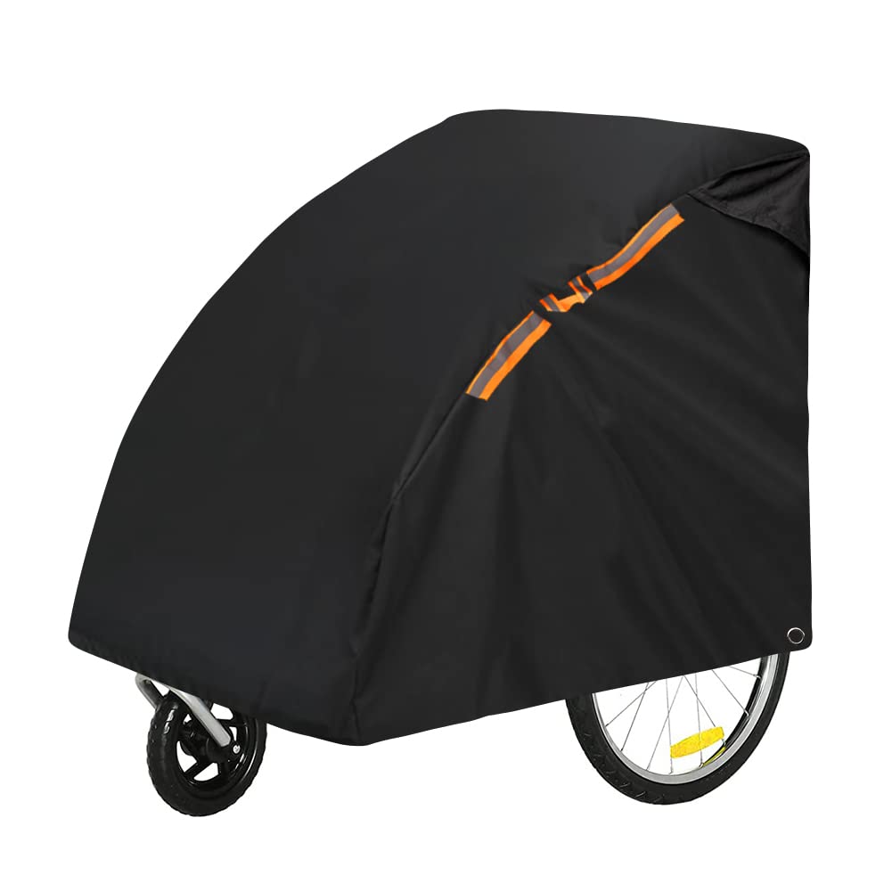 TECTICO Fahrradanhänger Abdeckung Regenschutz UV-Schutz Staubschutz Robust Wasserdicht Winddicht für Kinderfahrradanhänger Kinderwagen Hundeanhänger, Schwarz TECTICO Fahrradanhänger Abdeckung Regenschutz UV-Schutz Staubschutz Robust Wasserdicht Winddicht für Kinderfahrradanhänger Kinderwagen Hundeanhänger, Schwarz von TECTICO