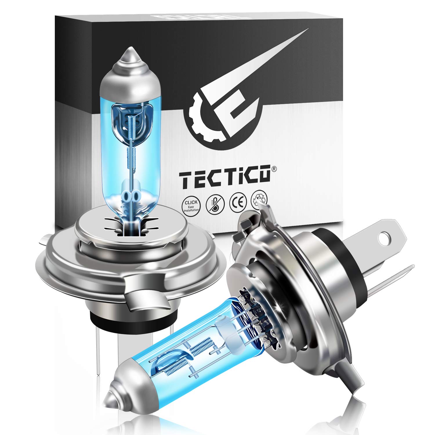 TECTICO HS1 PX43t Halogen Birne 12V 35W Warmweiß +130% Ultra Heller Auto Motorrad Fernlicht Abblendlicht Lampe Ersatz, 2 Stücke von TECTICO