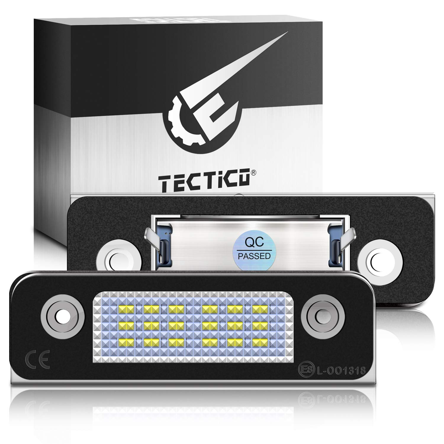 TECTICO LED Kennzeichenbeleuchtung Nummernschildbeleuchtung SMD Canbus Ultra Weiß Kompatibel mit Ford Mondeo MK2 Fiesta MK5 Fusion, 2 Stücke von TECTICO