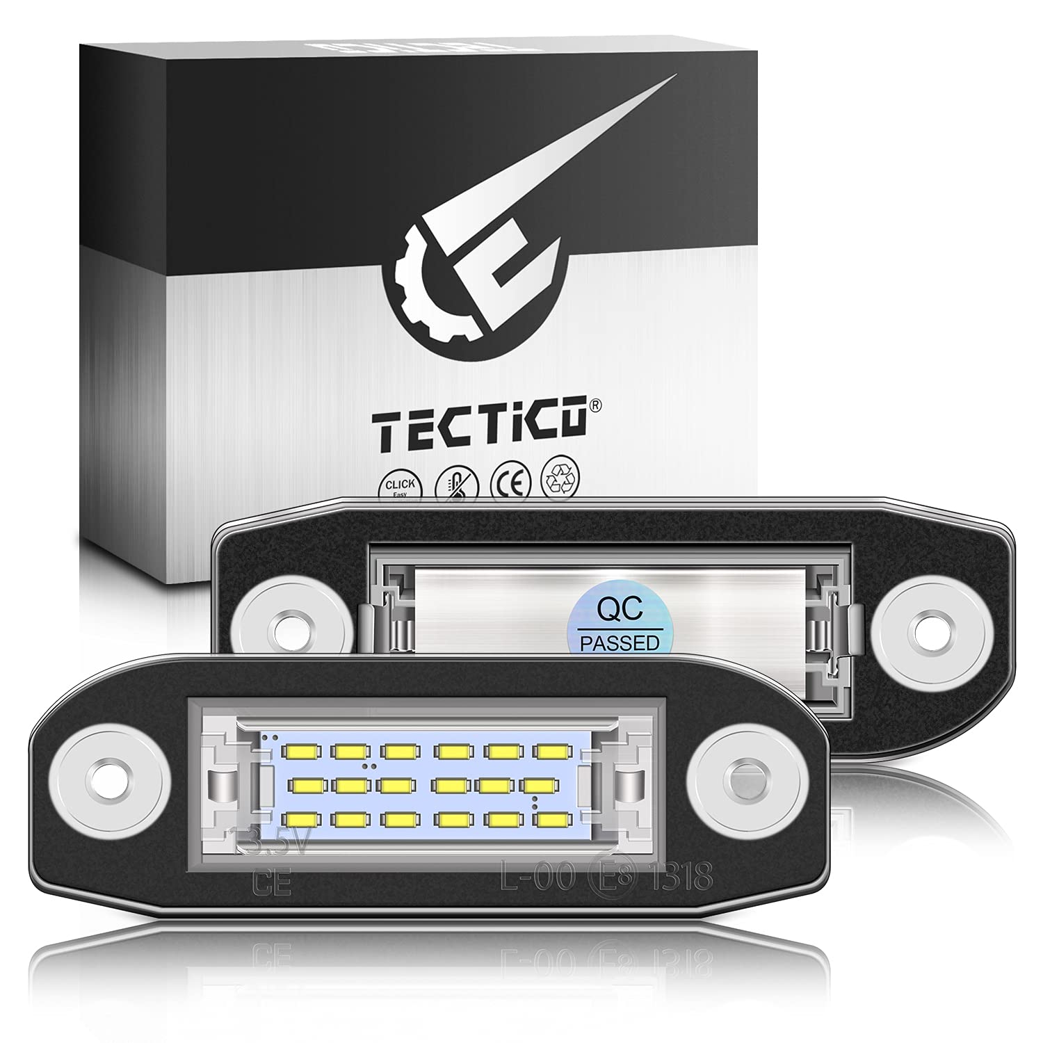 TECTICO LED Kennzeichenbeleuchtung Nummernschildbeleuchtung SMD Ultra Weiß Kompatibel mit Volvo C30 C70 S40 S60 S80 V50 V60 V70 XC60 XC70 XC90, Stücke TECTICO LED Kennzeichenbeleuchtung Nummernschildbeleuchtung SMD Ultra Weiß Kompatibel mit Volvo C30 C70 S40 S60 S80 V50 V60 V70 XC60 XC70 XC90, Stücke von TECTICO