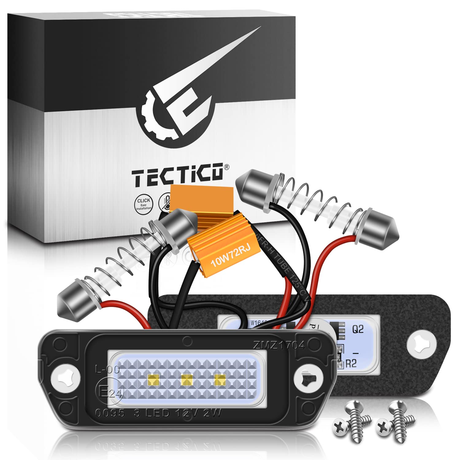 TECTICO LED Kennzeichenbeleuchtung Nummernschildbeleuchtung SMD Ultra Weiß Kompatible mit Benz W163 W164 X164 W251 V251, 2 Stücke von TECTICO