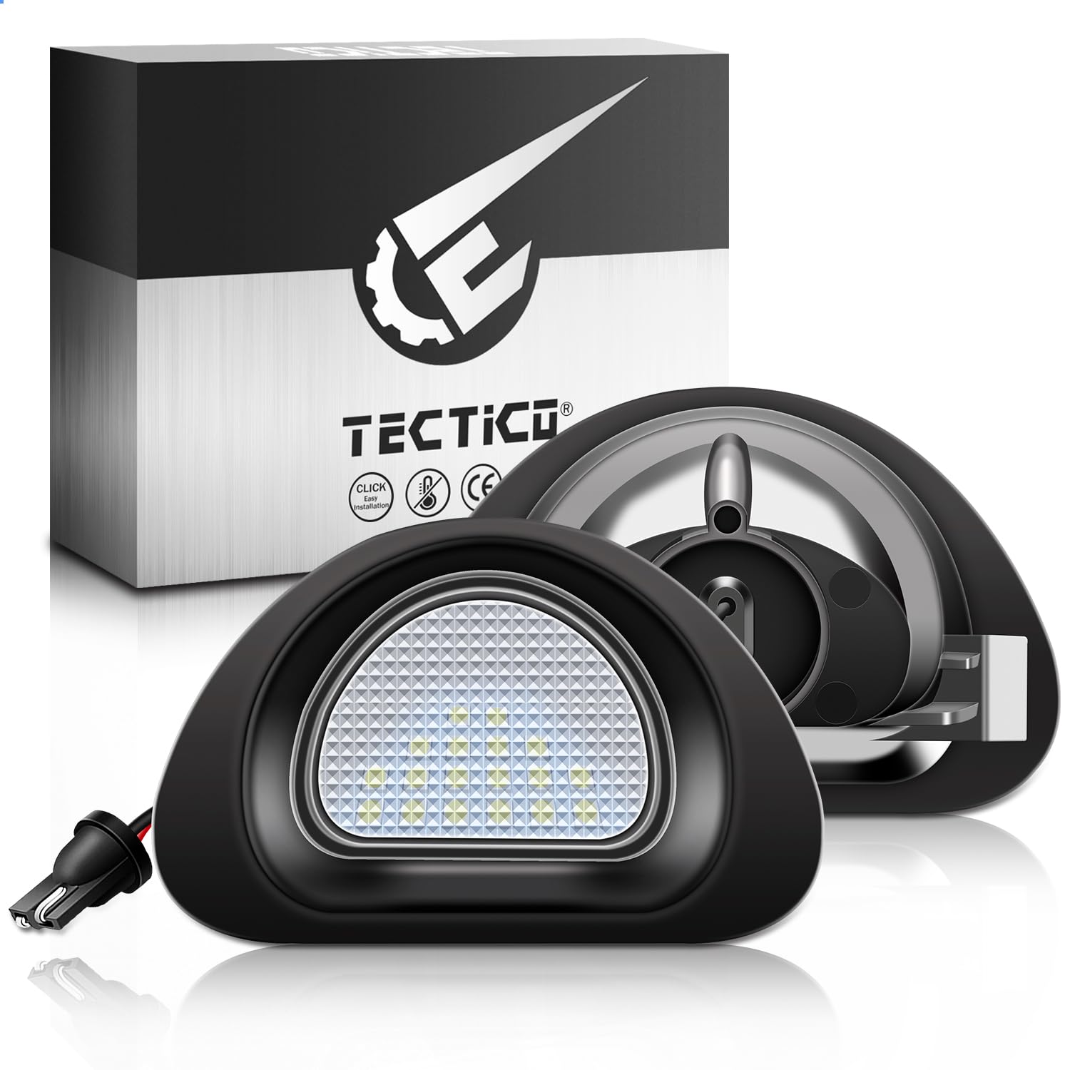 TECTICO LED Kennzeichenbeleuchtung Nummernschildbeleuchtung SMD Ultra Weiß Canbus Kompatible mit Citroen C1 Peugeot 107, 2 Stücke von TECTICO