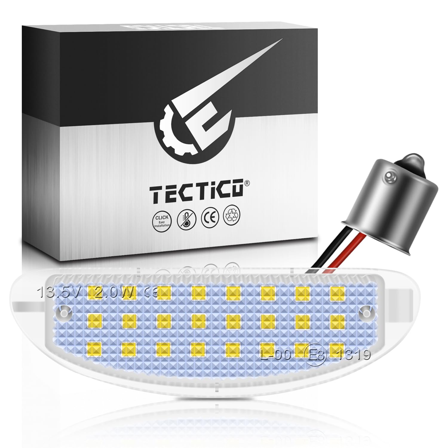 TECTICO LED Kennzeichenbeleuchtung Nummernschildbeleuchtung SMD Ultra Weiß Kompatibel mit Renault Clio MK2 Twingo, 1 Lampe von TECTICO