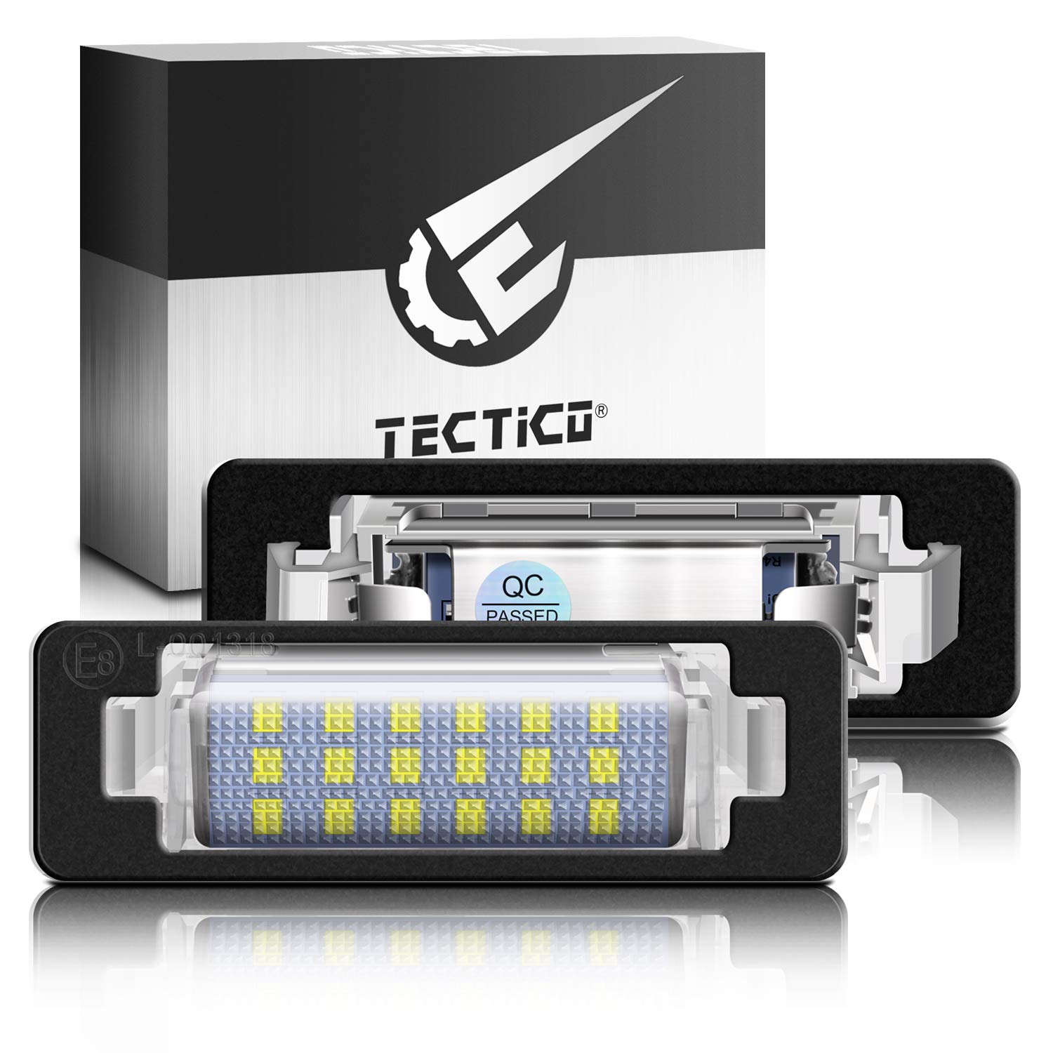 TECTICO LED Kennzeichenbeleuchtung Nummernschildbeleuchtung SMD Canbus 6000K Xenon Weiß Kompatibel mit Benz E-Klasse W210 C-Klasse W202, 2 Stücke von TECTICO