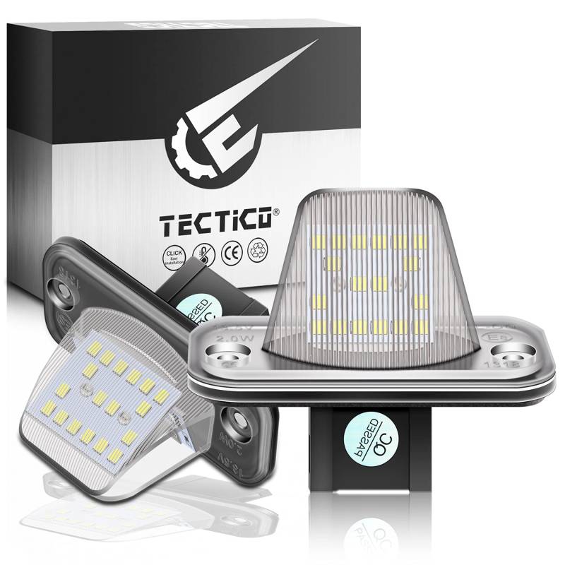 TECTICO LED Kennzeichenbeleuchtung Nummernschildbeleuchtung SMD Canbus Ultra Weiß Kompatibel mit VW T4 Transporter Passat Je-tta Ca-ddy Touran, 2 Stücke von TECTICO