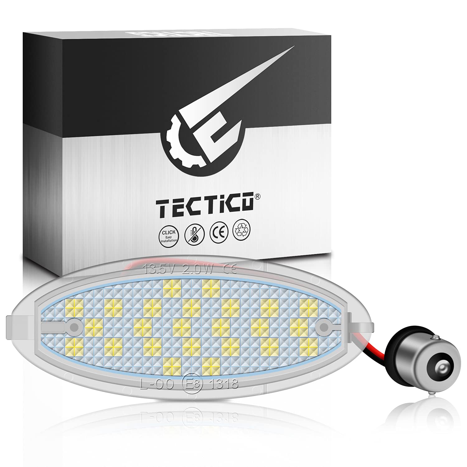 TECTICO LED Kennzeichenbeleuchtung Nummernschildbeleuchtung SMD Ultra Weiß Kompatibel mit Opel Astra F Corsa B Vectra B, 1 Lampe von TECTICO