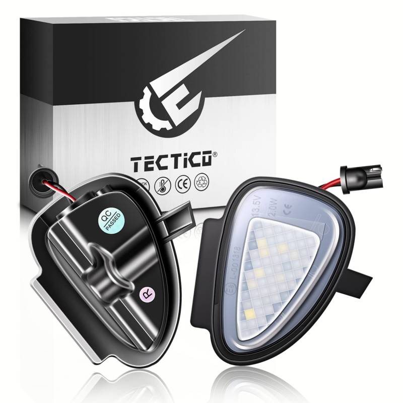 TECTICO LED Umfeldbeleuchtung Spiegel 12V Auto Umgebungslicht 6000K Kaltweiß Kompatibel mit VW Golf 6 EOS Jetta 6 Touran, 2 Lampen von TECTICO