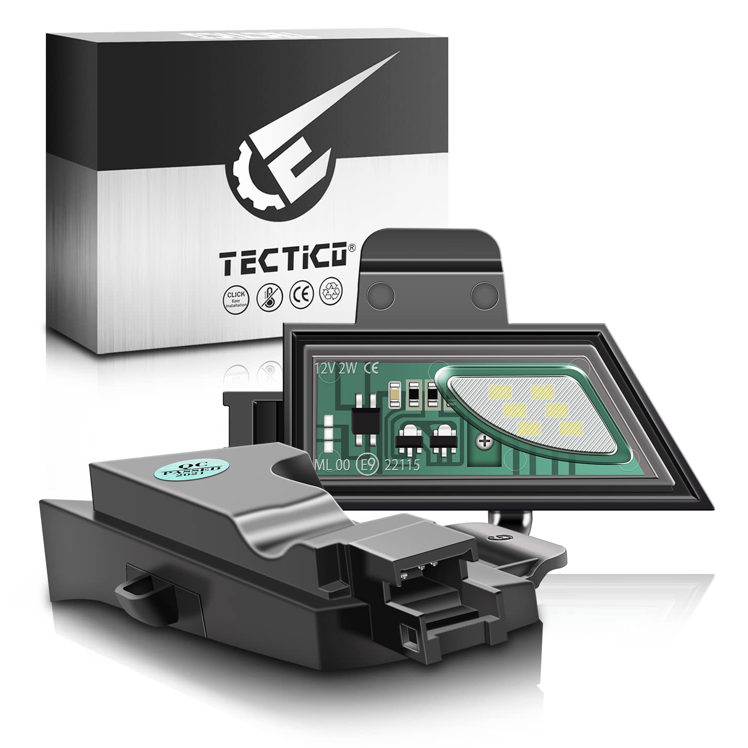 TECTICO LED Umfeldbeleuchtung Spiegel 12V Auto E9 Umgebungslicht 6000K Kaltweiß Kompatibel mit VW Golf 7 Sportsvan All Track Tou-ran MK2, 2 Lampen von TECTICO