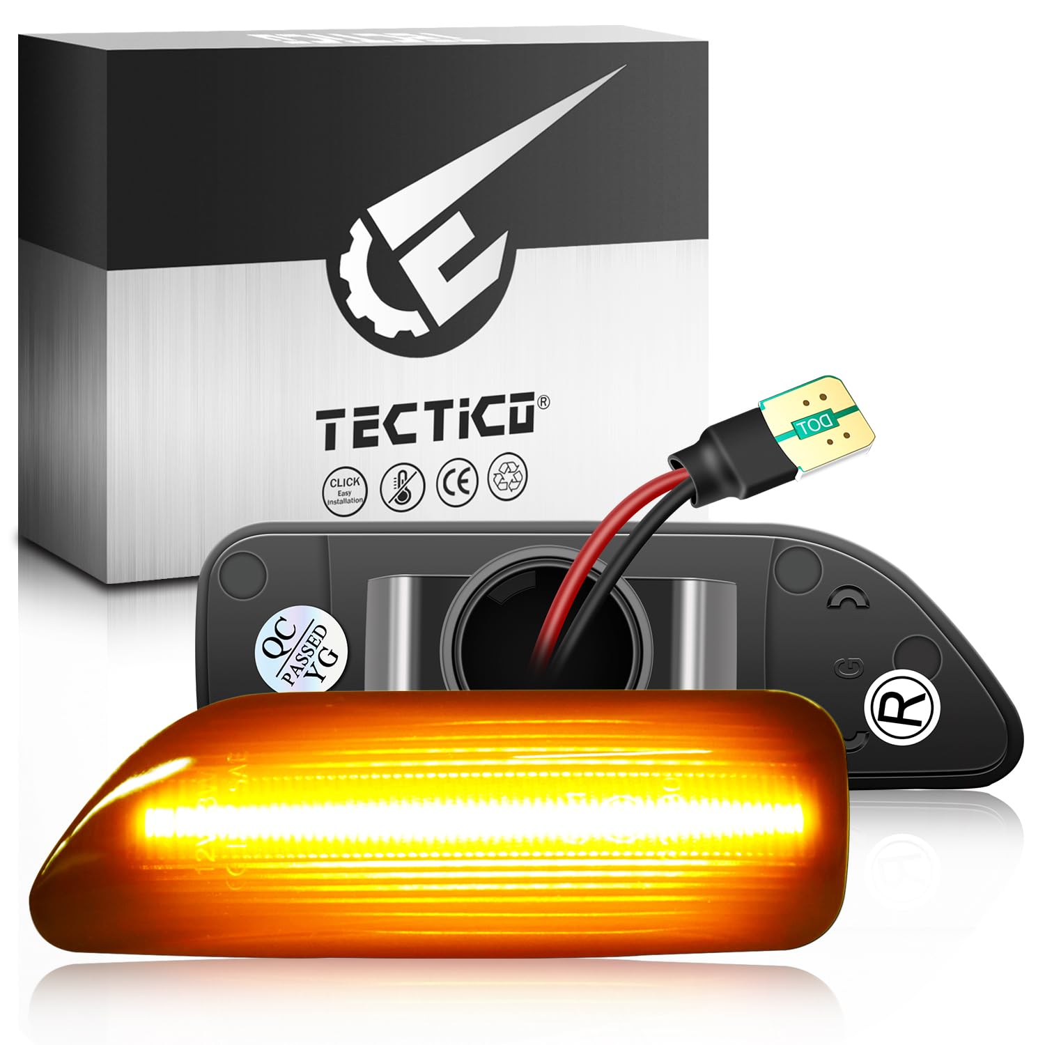 TECTICO Seitenblinker Seitenmarkierungsleuchter Lichtblinker Blinker Kompatibel mit S60 MK1 2001-2009, S80 MK1(TS.XY) 1999-2006, V70 MK2(SW) 2000-2008, XC70 2003-2007, XC90 MK1 2003-2009, 2 Stück von TECTICO