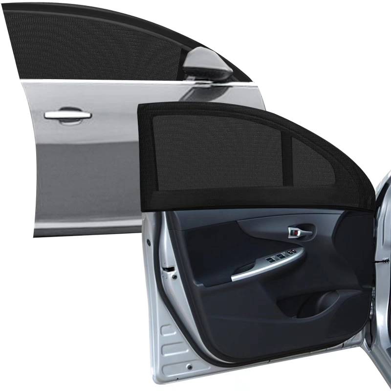 2-Stück Autofenster-Bildschirm für Frontfenster, Auto Sonnenschutz elastisches Autofenster-Shades-Mesh-Screen-Sonnenschirm für Camping von TECUUL