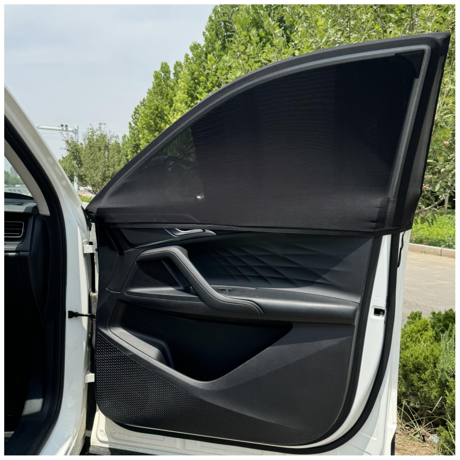 2-Stück Sonnenschutz Auto frontscheibe,UV Schutz,[2025 Upgrade] hohe Elastizität Autofenster Moskitonetz Fenster Auto Camping Mesh-Screen 58x110CM(Max) von TECUUL
