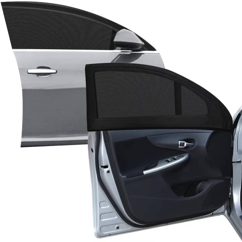 2 x Auto-Sonnenschutz für Frontscheibe, atmungsaktives Netzgewebe, gestreckt bis zu 101,6 cm, für Auto, Nacht, Camping, Sichtschutz von TECUUL