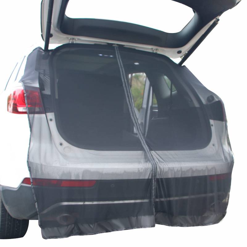 TECUUL Auto Heckklappe Mesh Screen für SUV Sonnenschutz Vorhänge Magnetisch Fliegengitter Schwarz Mesh Moskitonetz für Dach T5 Wohnmobil Wohnwagen Camping Zubehör von TECUUL