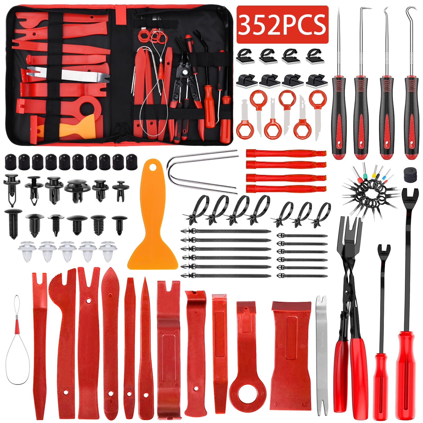 TEGOVE 352 Stück Auto Demontage Werkzeuge,Demontage Werkzeug Auto mit Auto Befestigung Clips,Automotive Reparatur Werkzeug Universal,Kunststoff Hebelwerkzeug für Türverkleidung Radio Und Platten TEGOVE 352 Stück Auto Demontage Werkzeuge,Demontage Werkzeug Auto mit Auto Befestigung Clips,Automotive Reparatur Werkzeug Universal,Kunststoff Hebelwerkzeug für Türverkleidung Radio Und Platten von TEGOVE