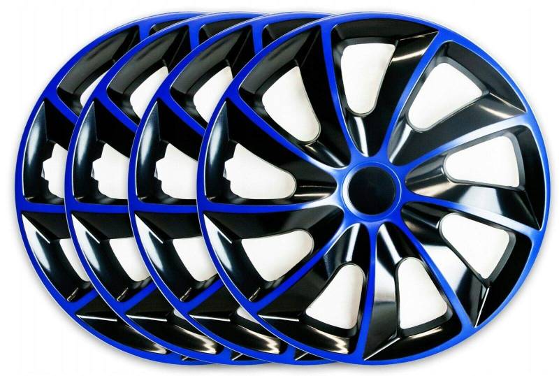 TEILE-24.EU Malinowski 4 x Radkappen 16" Radzierblenden Radblenden Satz 16 Zoll BLAU SCHWARZ Premium LINE NEU Art.Nr.Q16B von TEILE-24.EU Malinowski