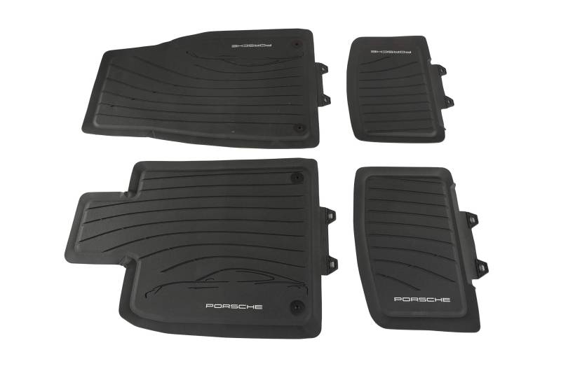 Porsche Taycan Allwetter Gummi Fußmatten Satz schwarz/Floor mats Rubber von TEILECOM