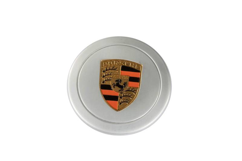Porsche 911F/G / 914 Radzierdeckel 66 mm/für Fuchsfelgen silber mit Wappen von TEILECOM