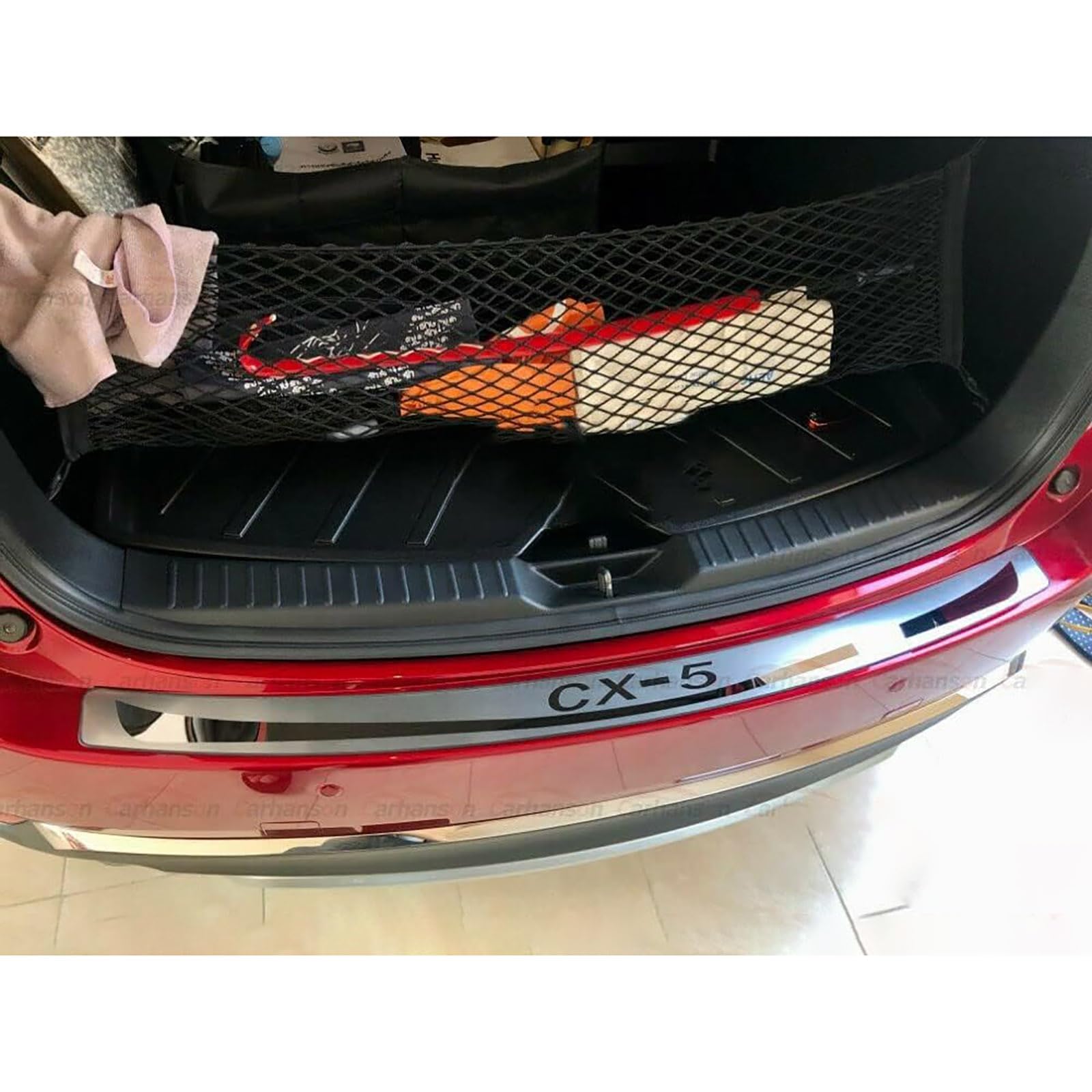 Edelstahl Ladekantenschutz für Mazda CX5 CX-5 2020-2023,Kofferraum Stoßstangenschutz Heckstossstange Schutz Kratzschutz Chrome Trim Zubehör von TELONI