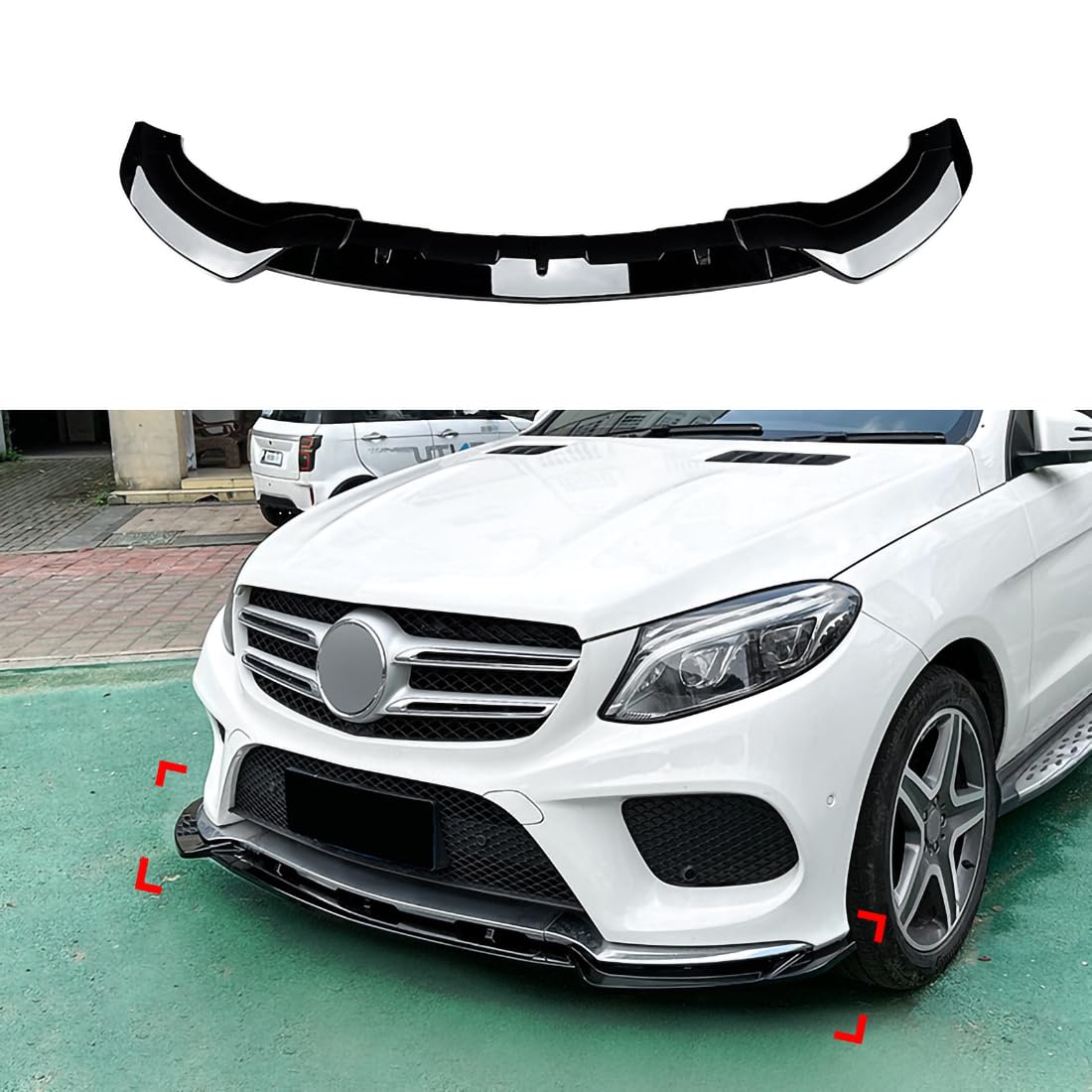 Frontstoßfänger Lip Chin Spoiler für Mercedes Benz GLE-Class W166 GLE Coupe C292 2015-2018 AMG, Frontspoiler Protector Stoßfängerlippe Spoilerlippe Stoßfänger Lippe Splitter von TELOX