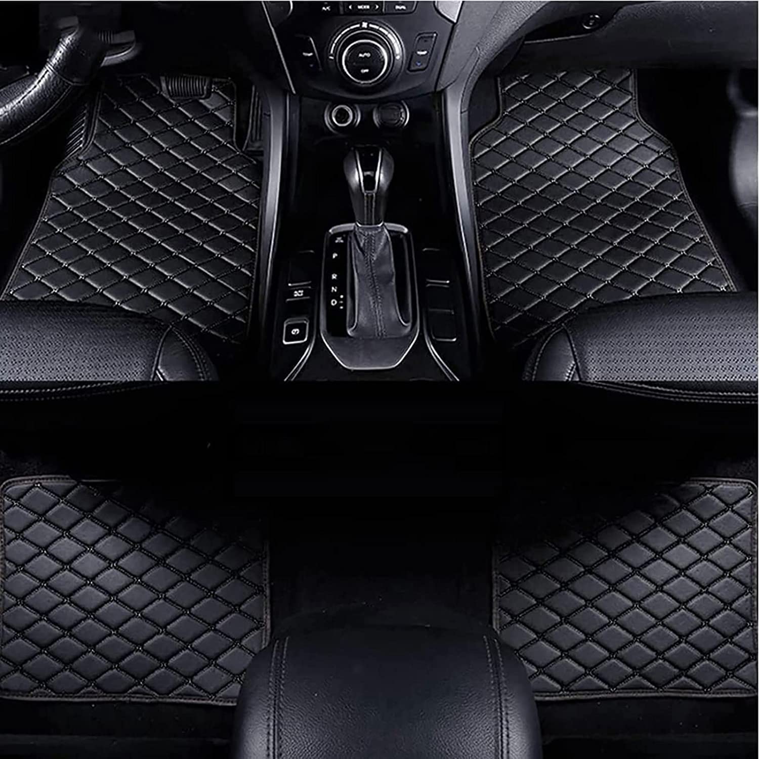 Leder Auto Fußmatten für B-MW Series 4 Gran Coupe 2014-2023 F36, Wasserdicht Anti Rutsch Bodenmatten Allwetterschutz Fussmatten,A-All-Black von TEMAK