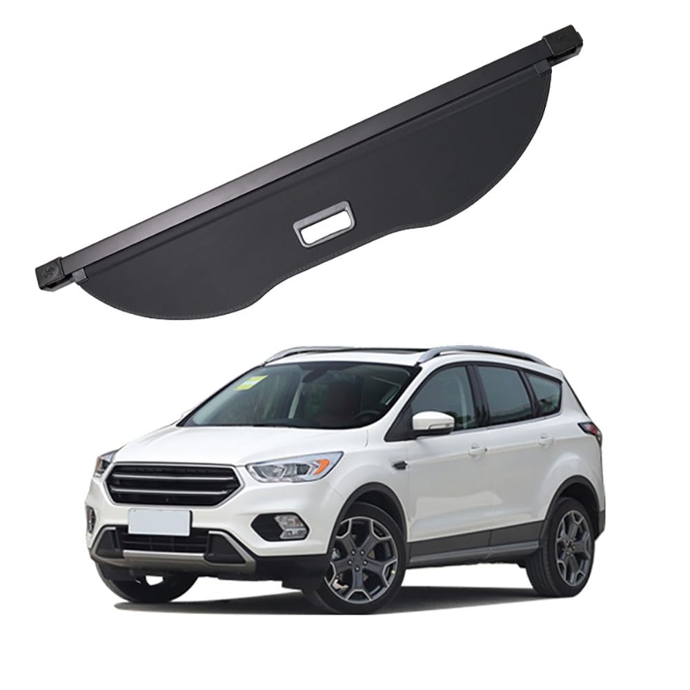 Auto Einziehbarer Kofferraum-Hutablage Kofferraumabdeckung für Ford KUGA 13-2019 Gepäck Security Privatsphäre ZubehöR,Canvas von TEMKIN