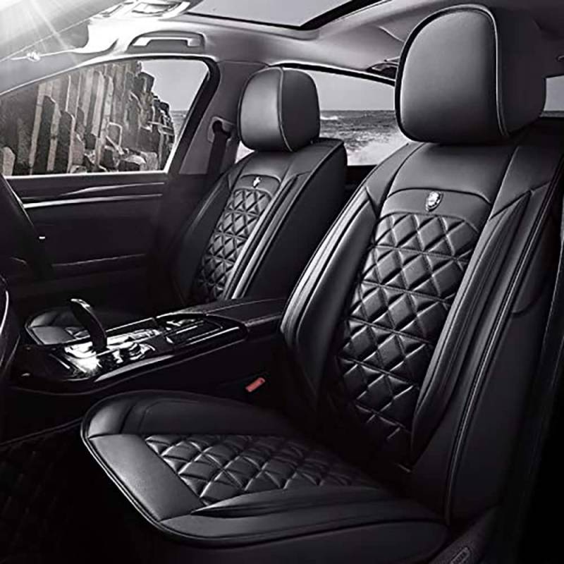 TEMKIN Autositzbezüge 5-Sitze Leder für Mazda CX-30 2020 2021 2022 Volle Einfassung Vordersitze Rückbank Innenraum Auto-Zubehör,A-Black-Standard_Set von TEMKIN