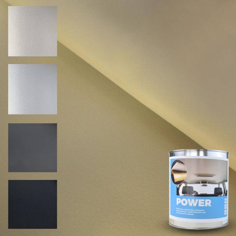TENDAGGIMANIA Autodachhimmel Set aus Stoff, Velours, Autodachhimmel + Kleber für hohe Temperaturen (Beige vel.185, 2,5 m + 850 GR Kleber Power) von TENDAGGIMANIA