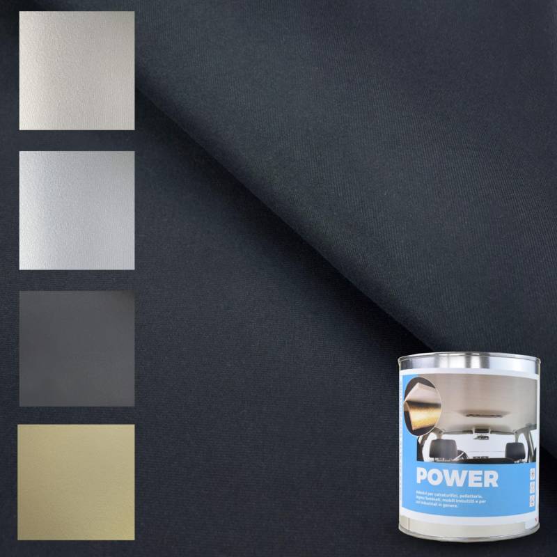 TENDAGGIMANIA Bezug-Set, Velours, Autodachhimmel + Kleber für hohe Temperaturen (schwarz, 186, 3 m + 850 GR Kleber Power) von TENDAGGIMANIA