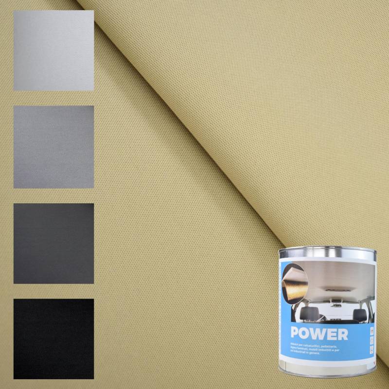 TENDAGGIMANIA Dachhimmel Stoff Kit + Kleber für hohe Temperatur, Farbe BEIGE 1413 - MASSNAHME: L.2,5 MT X H.1,5 MT - Muster: Nido d'Ape - Himmelstoff Anpassbar von TENDAGGIMANIA