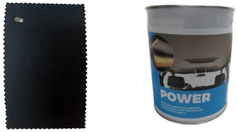 TENDAGGIMANIA Dachhimmel Stoff Kit + Kleber für hohe Temperatur, Farbe SCHWARZ 1440 - MASSNAHME: L.2,5 MT X H.1,5 MT - Muster: Nido d'Ape - Himmelstoff Anpassbar von TENDAGGIMANIA