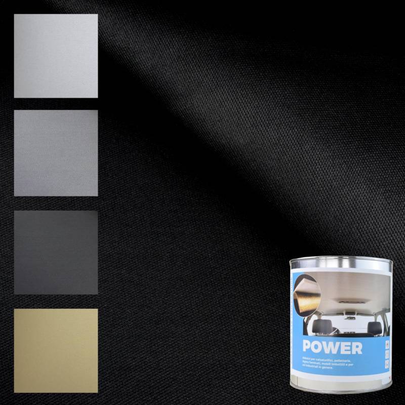 TENDAGGIMANIA Dachhimmel Stoff Kit + Kleber für hohe Temperatur, Farbe SCHWARZ 1440 - MASSNAHME: L.2 MT X H.1,5 MT - Muster: Nido d'Ape - Himmelstoff Anpassbar von TENDAGGIMANIA