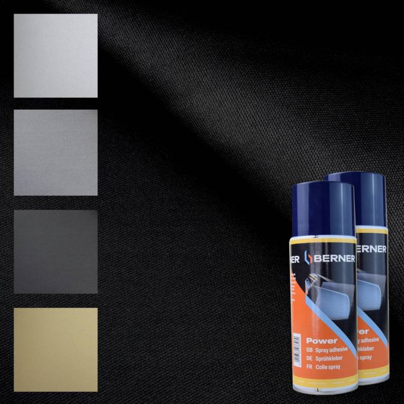 TENDAGGIMANIA Dachhimmel Stoff Kit +2 Kleber Spray für hohe Temperatur, Farbe SCHWARZ 1440 - MASSNAHME: L.2,5 MT X H.1,5 MT - Muster: Nido d'Ape von TENDAGGIMANIA
