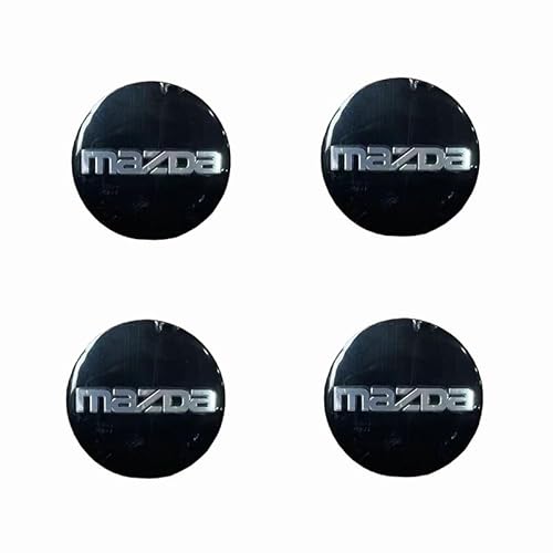 Auto Nabendeckel für Mazda 6 2007-2012, 4 Stück Radnabendeckel Logo-Aufklebern Radnaben Abdeckungen Ersetzen Kompatibel Auto Zubehör,E-56mm von TENREV
