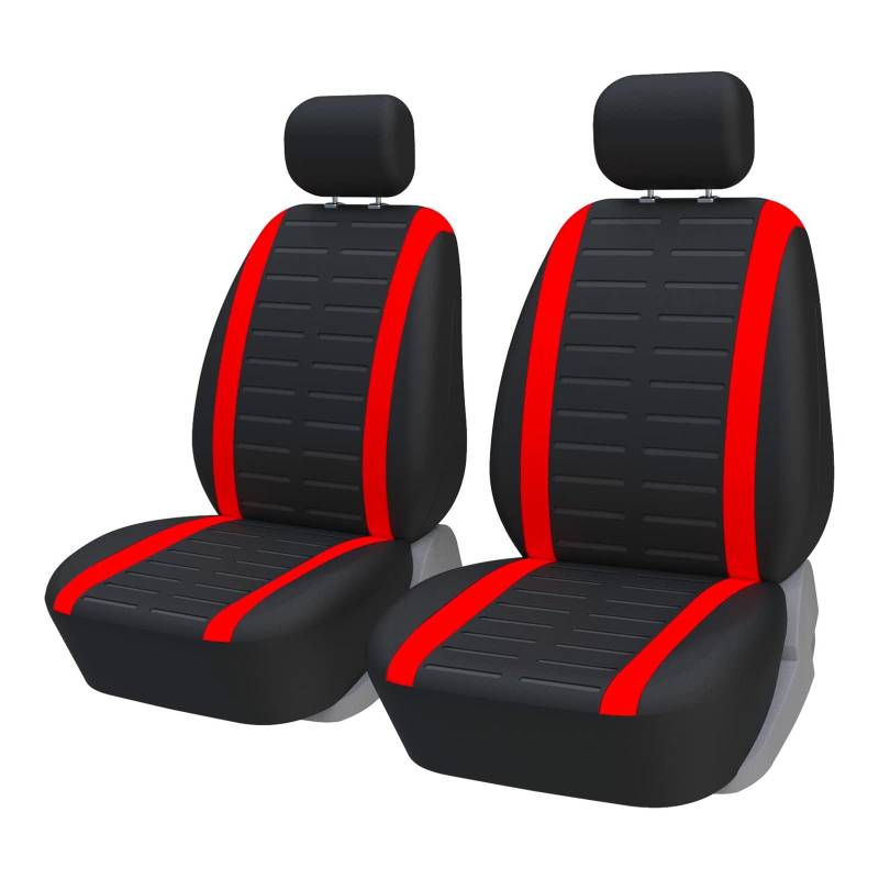 TENREV Sitzbezüge Auto Vordersitze für Opel Corsa F/Corsa-e MJ22/Corsa Edition/GS Line 2019-2024 rutschfest und Verschleißfester Stoff Sitzschoner,Waschbarer Innenraum Zubehör,A-Red von TENREV