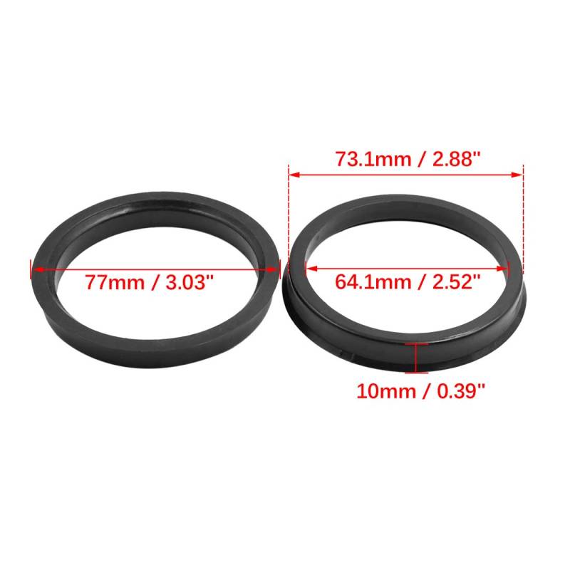Zentrierringe,Hub Zentrierungsringe 4 stücke OD 73,1 67,1mm zu ID 56,6 58,5 64,3 67,1 57,1mm Auto Hub Centric Ringe Rad Bohrung Zentrum Spacer Kunststoff(73.1-64.1 mm) von TENVORA