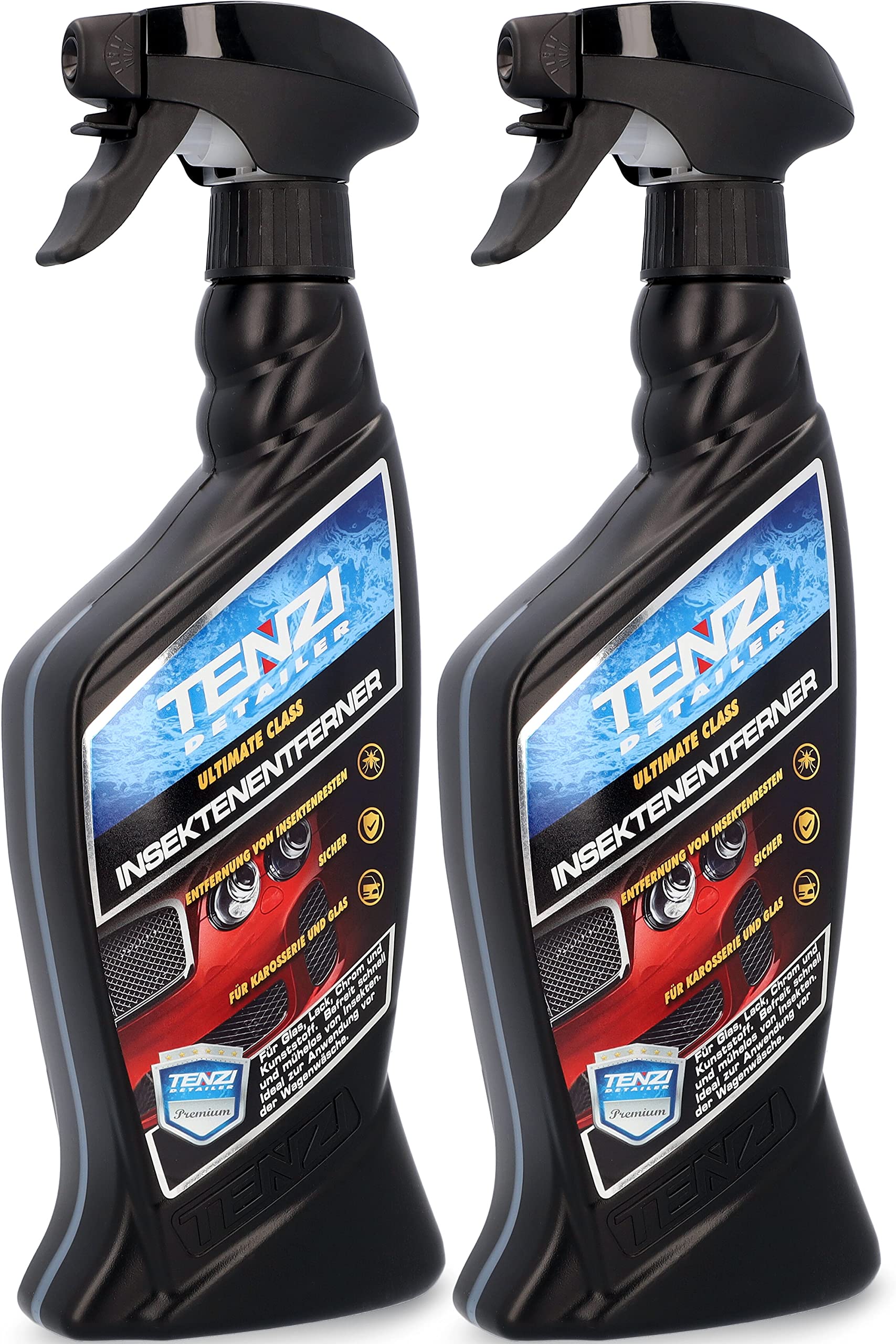 TENZI 2X Insektenentferner (600ml) für Auto, Wohnwagen, Motorrad Detailer, Insektenreiniger für Glas, Scheiben, Karosserie, Lack, Chrom, Außenreiniger, Entferner für Insekten, Mücken, Fliegen, UVM. von TENZI