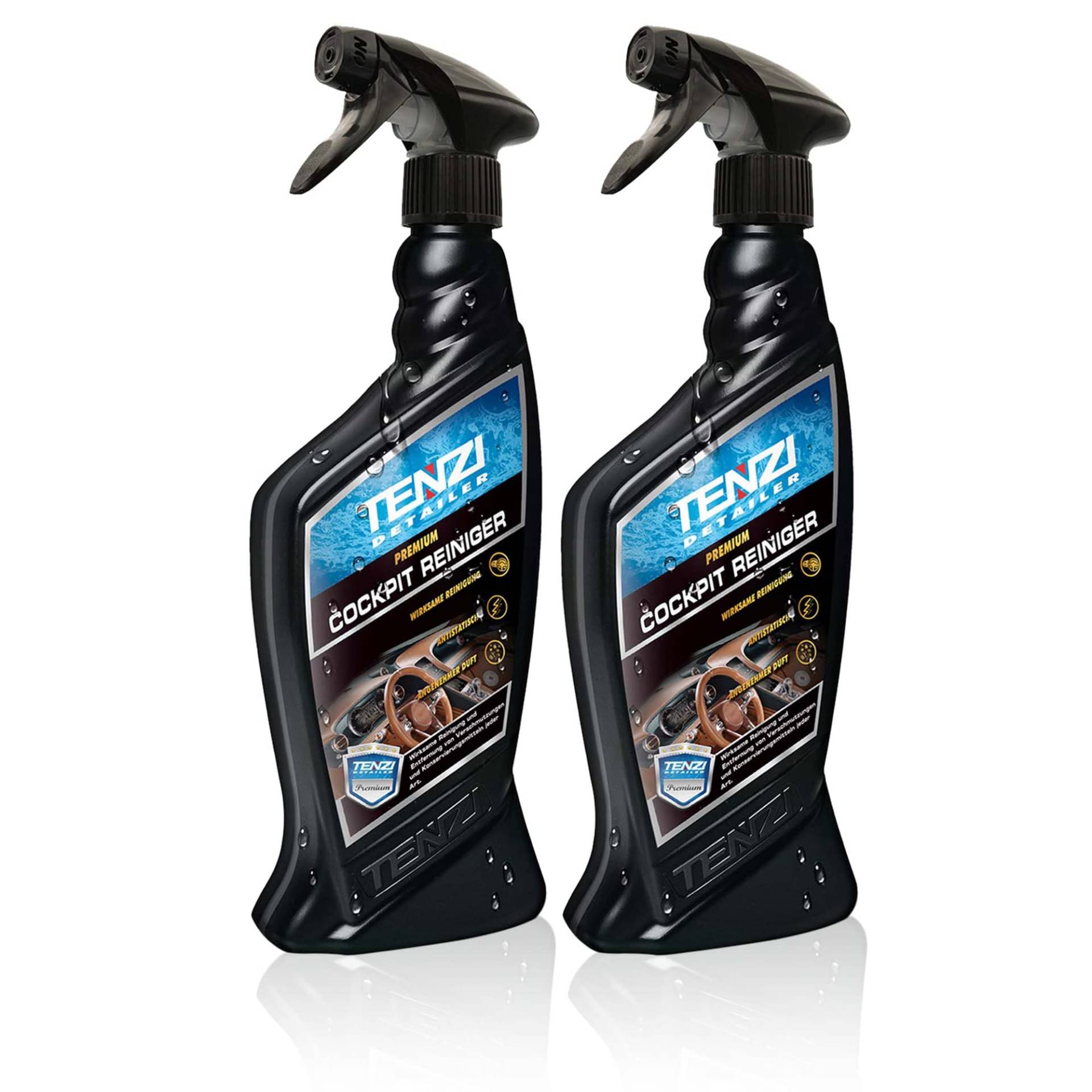 TENZI 2X Premium Cockpitreiniger (600ml) für Auto & Motorrad - Innenraumreiniger, antistatisch Effekt, angenehmer Duft, aufsprühen & abwischen - Autopflege, Kunststoffpflege, Reinigung Interior innen von TENZI