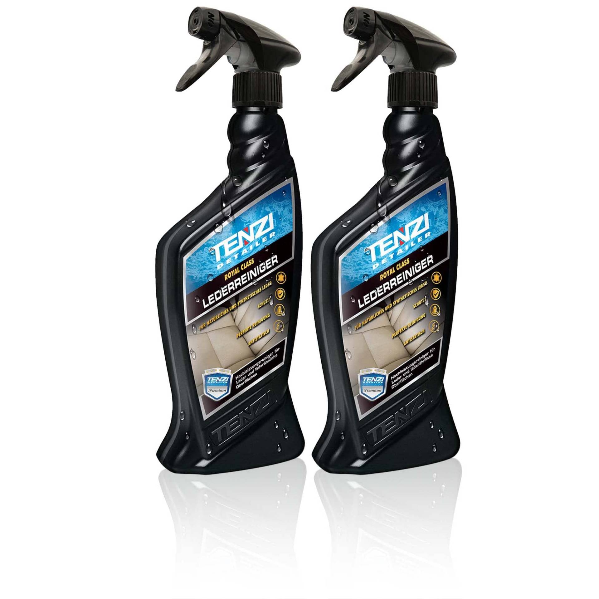 TENZI 2X Premium Lederreiniger (600ml) Auto & Motorrad - Geruchsneutral & für stark verschmutzte Oberflächen, Lederpflege, Reinigung, Autopflege Innenraum, Innenraumreiniger Spray Leder, Sitzreiniger von TENZI